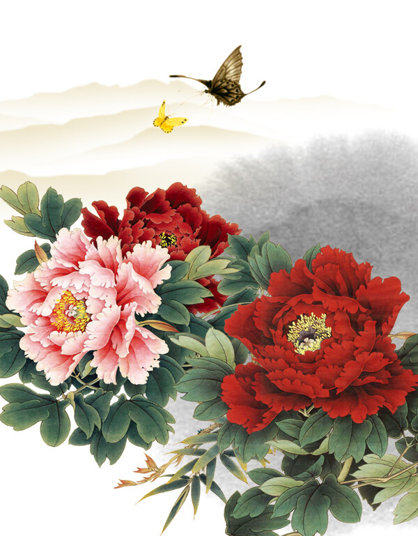 無框畫芍藥花