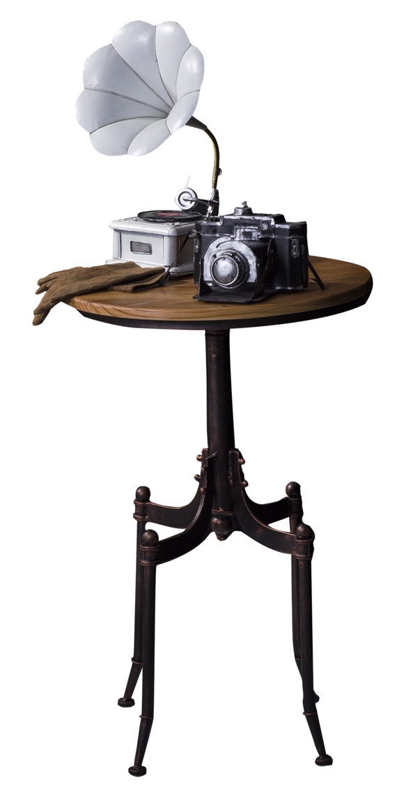 桌子上各种古董民国物品音响相机手套