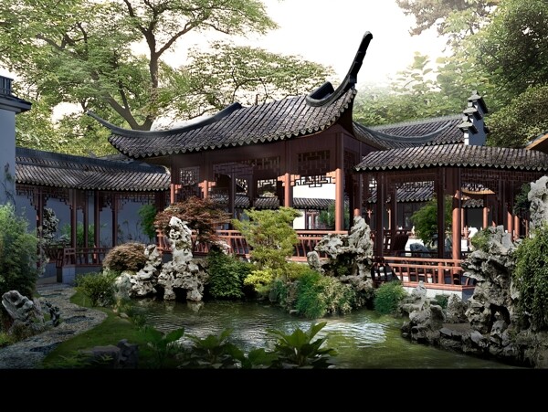 園林景觀效果圖圖片