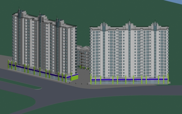 多層商務(wù)中心3D模型設(shè)計