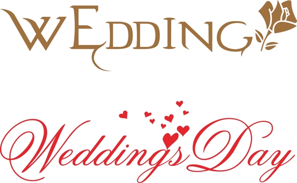 wedding字体设计图片