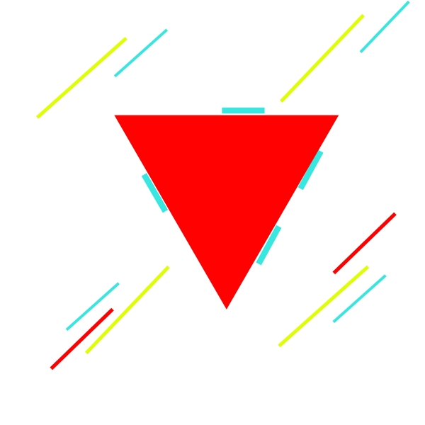 红色卡通三角标题