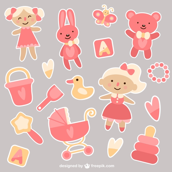 粉色婴儿玩具矢量素材图片