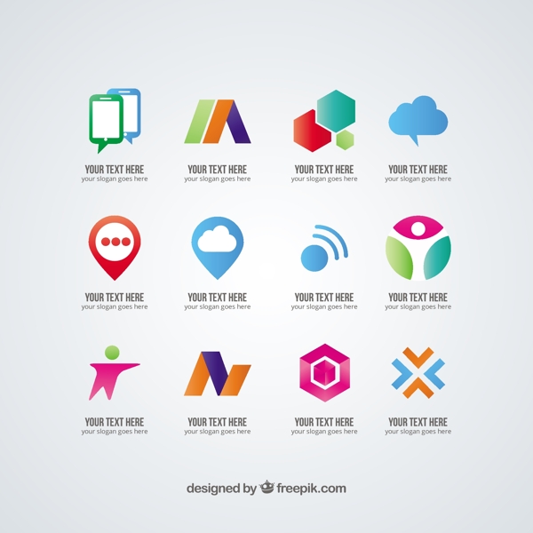 彩色抽象標識收藏