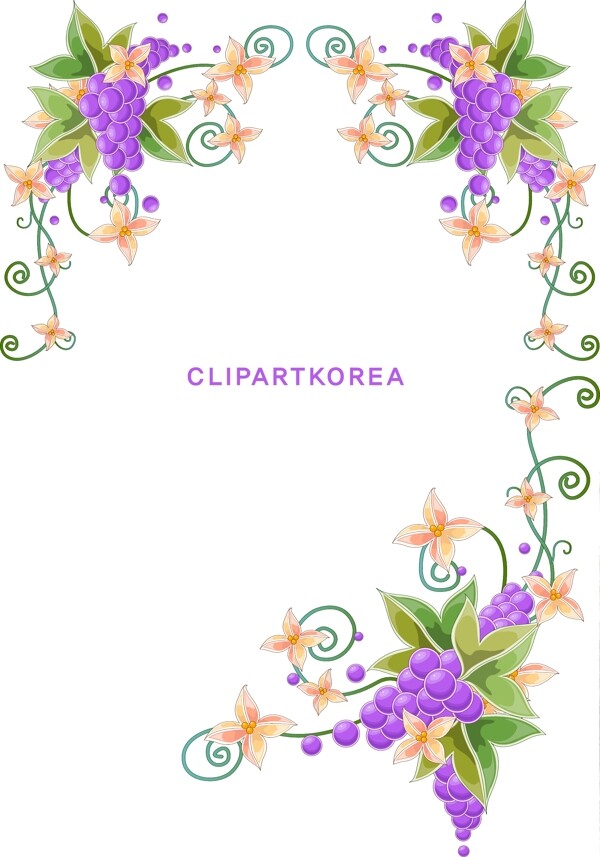 葡萄樹葉鏡框花紋