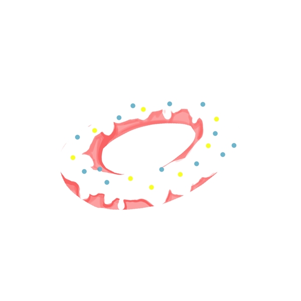 卡通清新一个甜甜圈美食元素