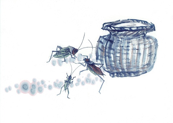 古图动物绘画螳螂