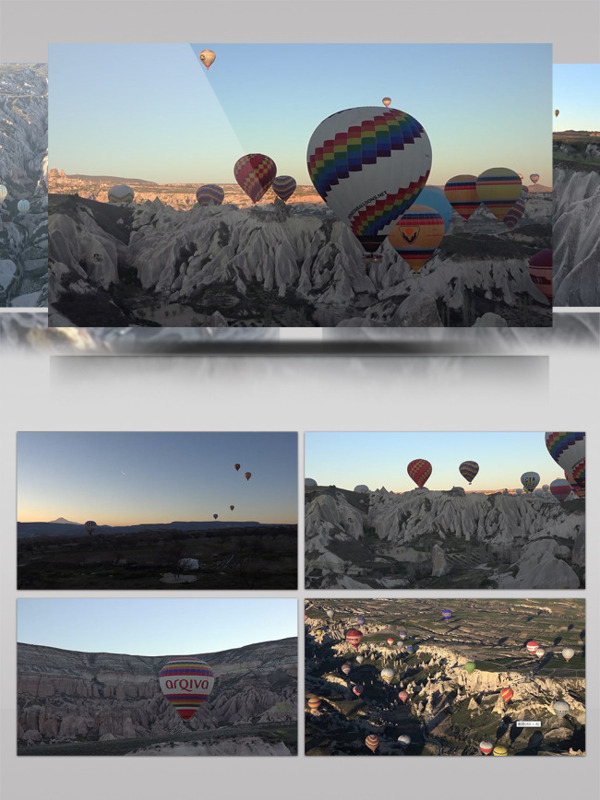 浪漫土耳其卡帕多西亚的气球飞行高清实拍
