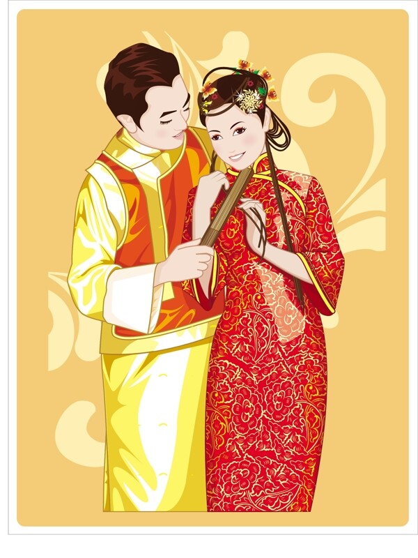 傳統(tǒng)婚禮矢量人物矢量素材AI格式0009