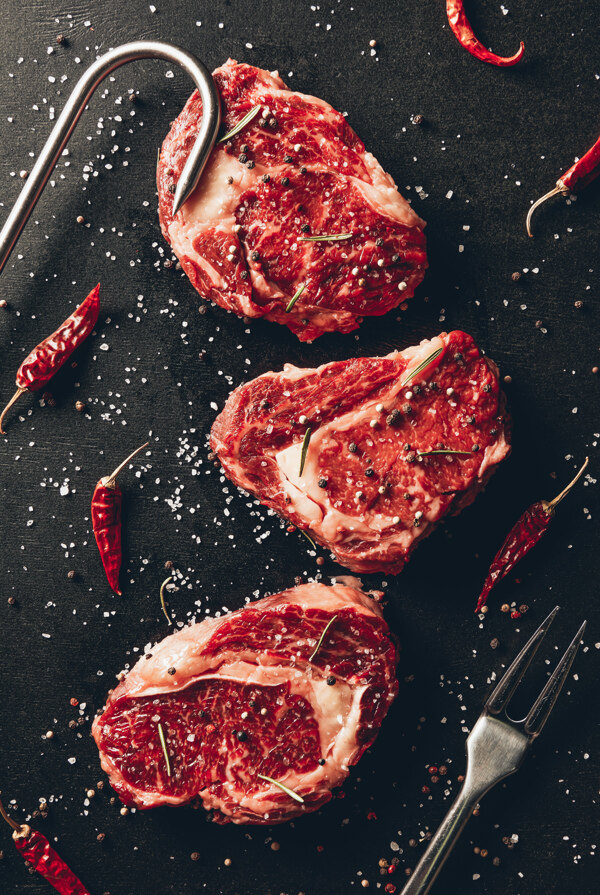 牛肉肉块美食背景海报素材图片