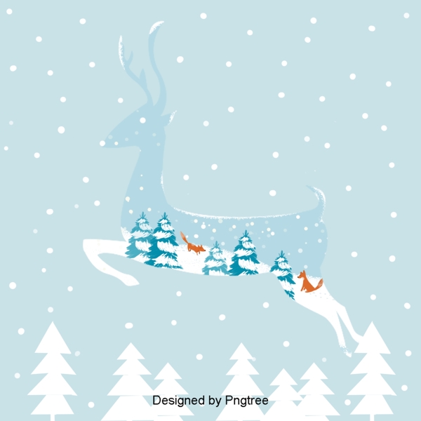 冬天驼鹿圣诞庆祝活动说明背景