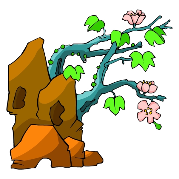 樹木古典插畫