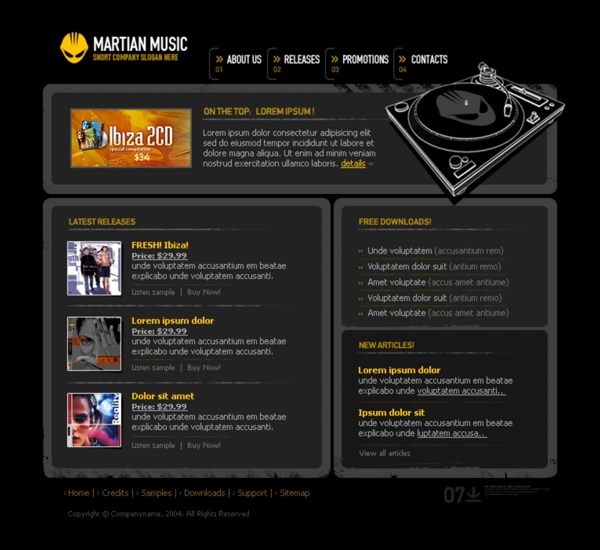 火星音乐DJ网页模板