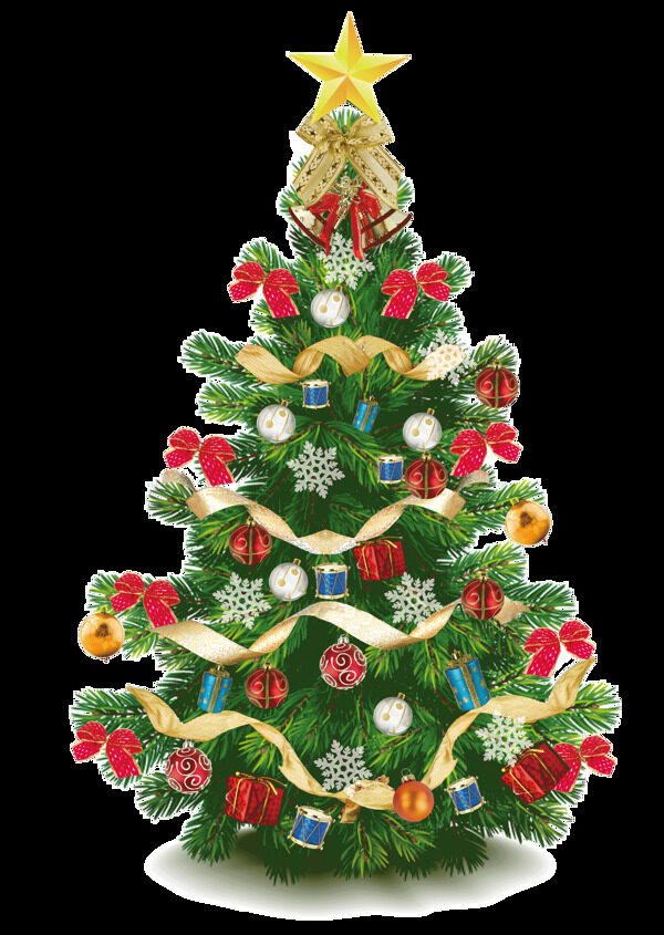 装饰精美圣诞树图案元素