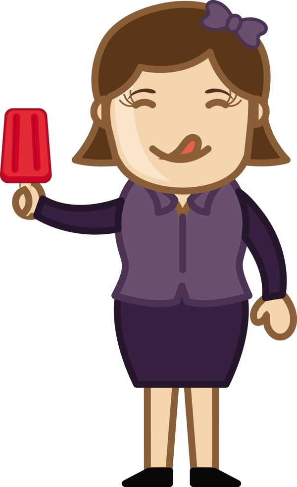 棒棒糖冰淇淋業(yè)務(wù)具有卡通矢量字符的女人