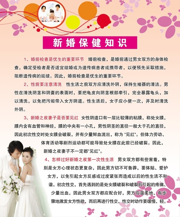 新婚保健知識展板圖片