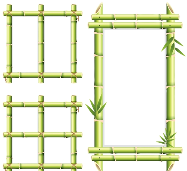 矢量竹子框框