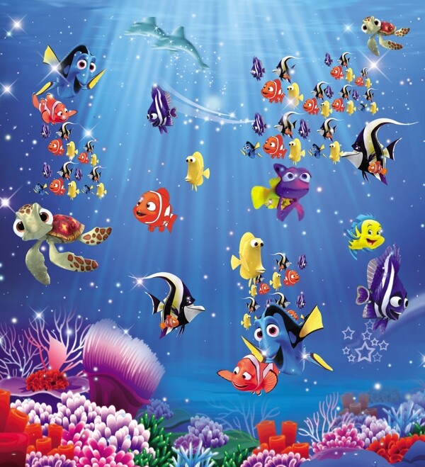海底世界热带鱼群