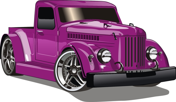 紫色老爺車(chē)矢量素材
