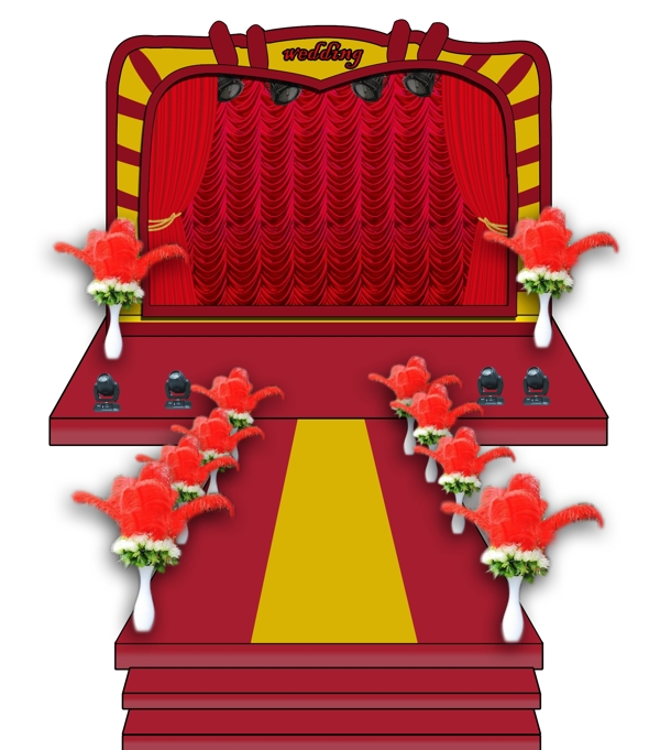 紅色喜慶婚禮效果圖