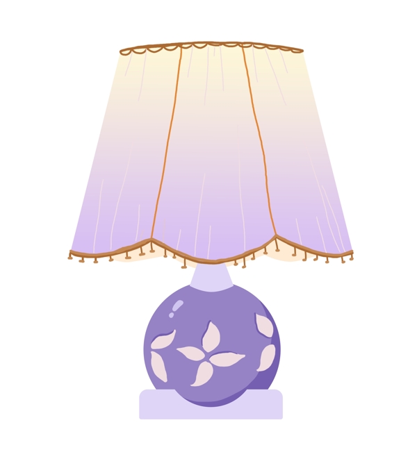 紫色的台灯装饰插画