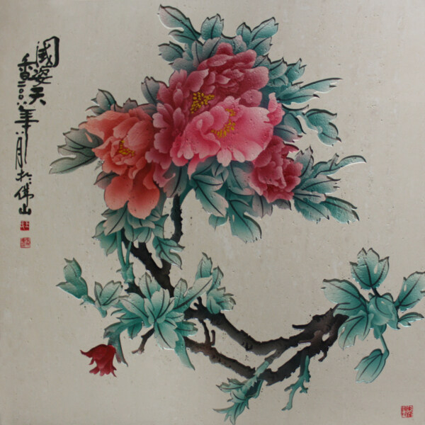 瓷磚貼圖牡丹花開富貴