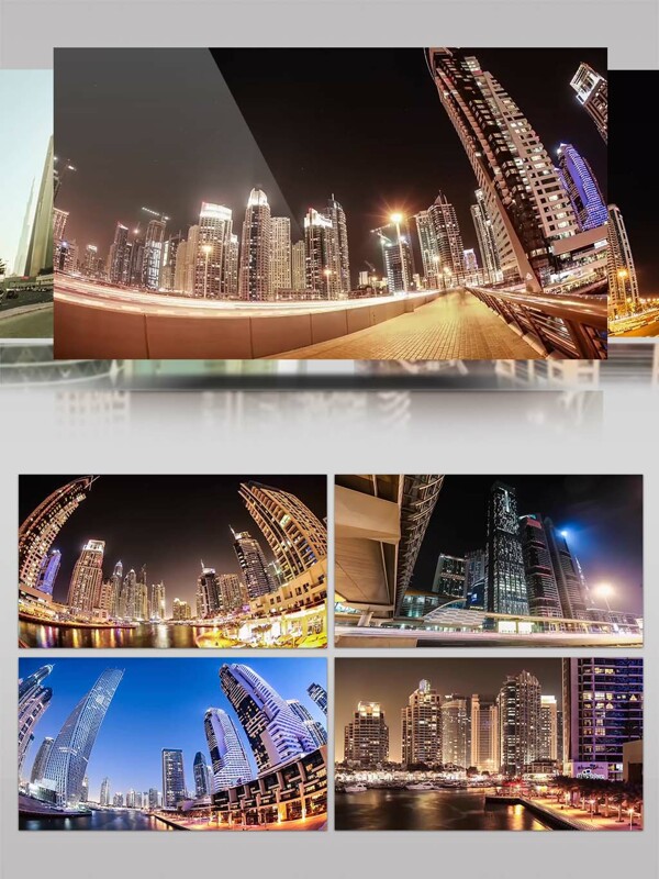 4K超清延时拍摄迪拜城市建筑文化景观