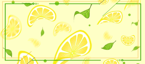 柠檬片清新文艺夏季Banner背景
