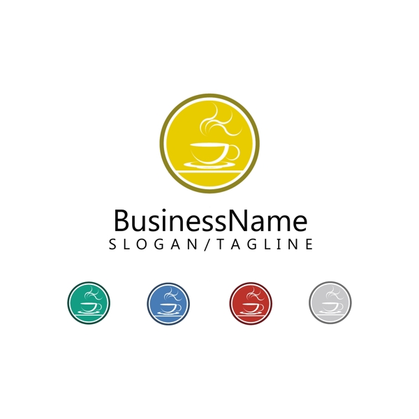 圓形時尚咖啡店鋪logo設(shè)計矢量源文件