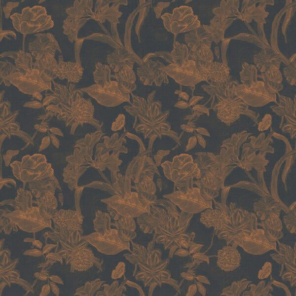 紅色花紋成品窗簾Curtain19