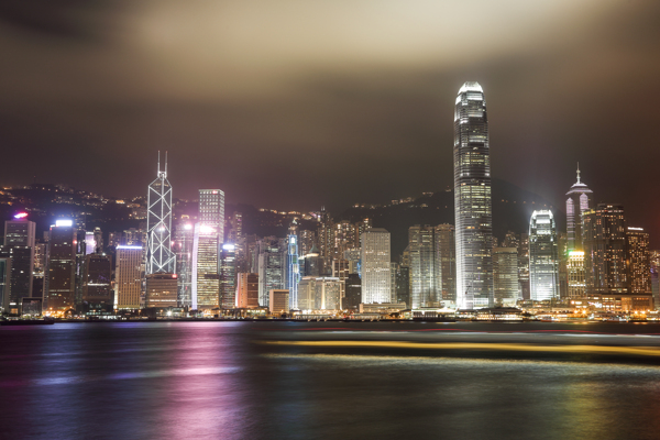美丽香港维多利亚港夜景图片