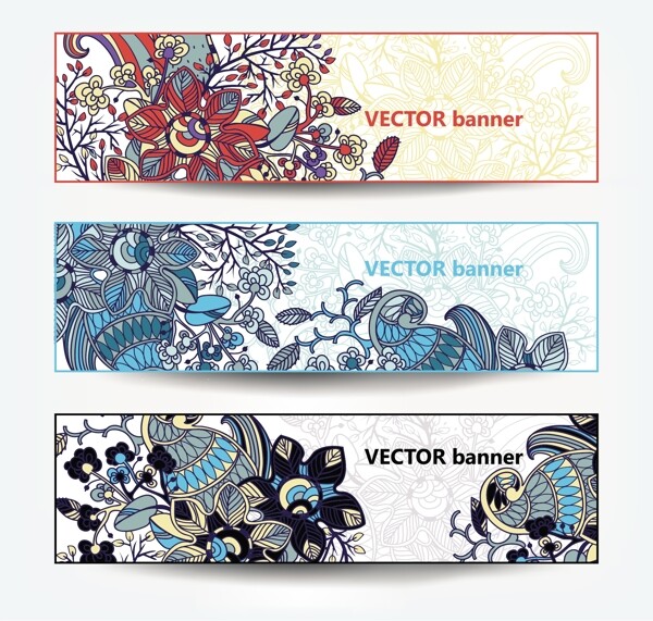 復(fù)古花紋banner