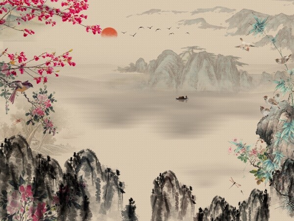 新中式背景墻