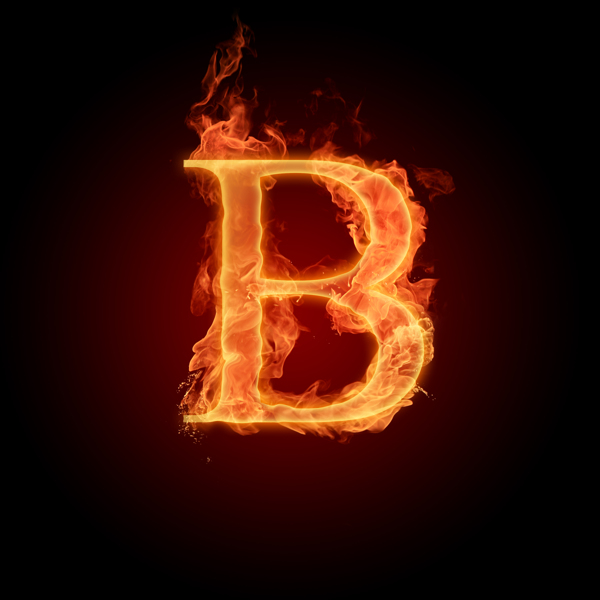 燃烧着的英文字母图片素材B