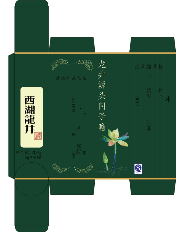 茶葉包裝展開圖