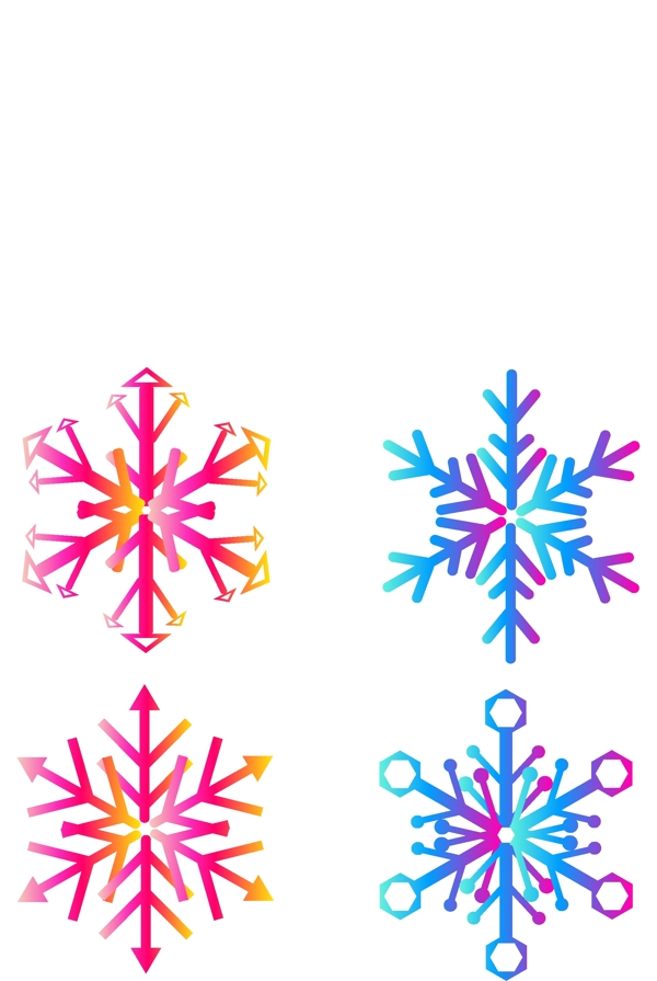 雪花冬季套圖模板可商用