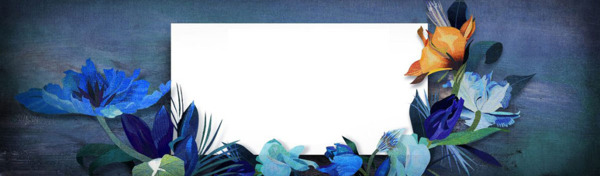 藍色花朵夢幻淘寶全屏banner背景