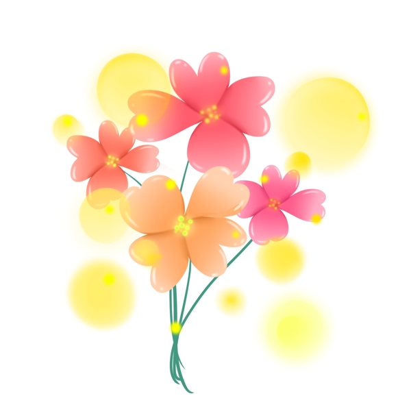漂亮的花朵花束插图