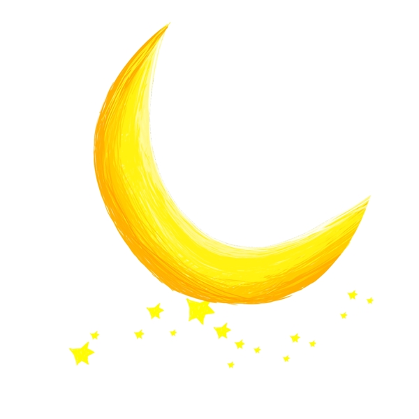 手繪唯美月亮星星png元素