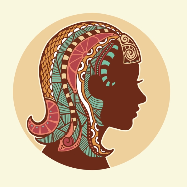印花矢量圖十二星座處女座女孩色彩免費(fèi)素材