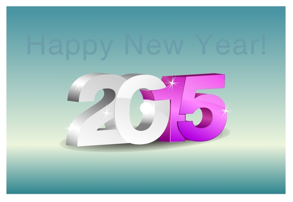 2015新年3D藝術(shù)字背景矢量素材