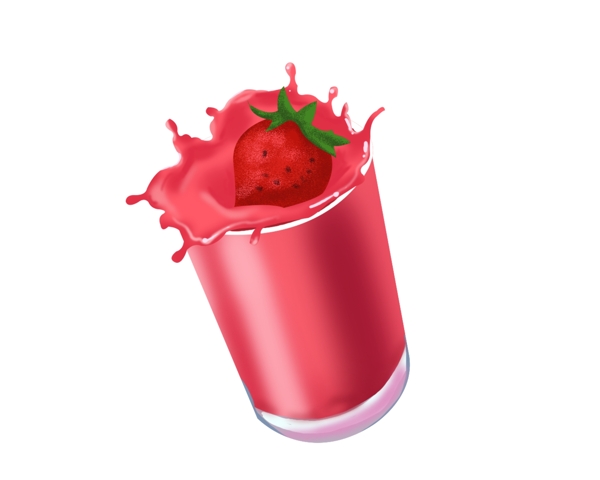 一杯草莓果汁
