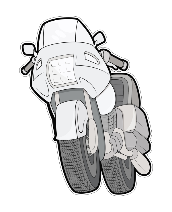 摩托車矢量插畫(huà)
