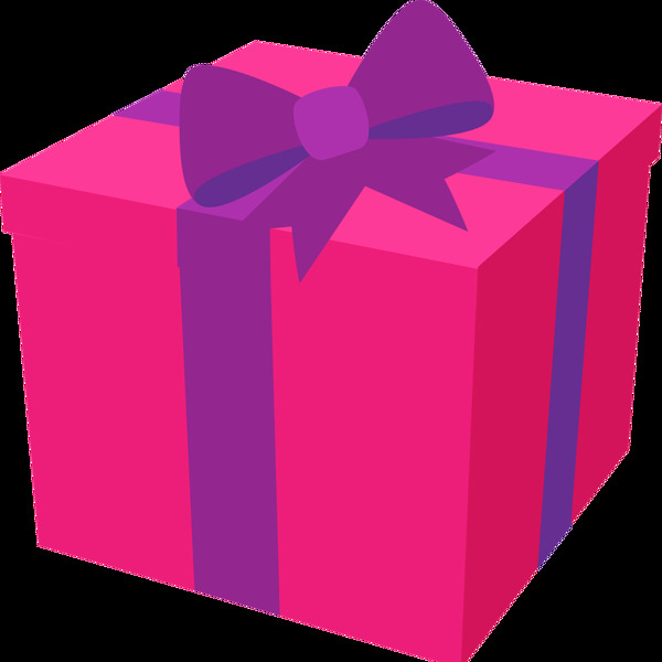紫色带子红色礼品盒免抠png透明图层素材