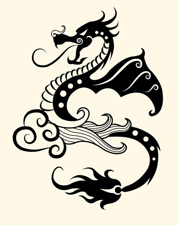 線條藝術(shù)的動(dòng)物圖案矢量素材03