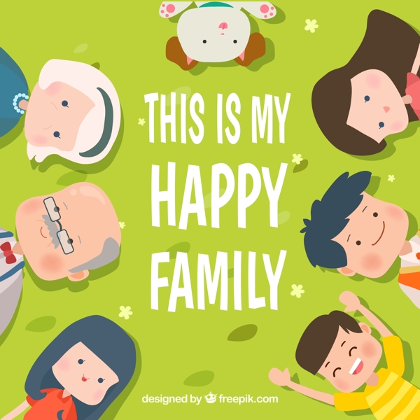 幸福家族人物框架矢量素材