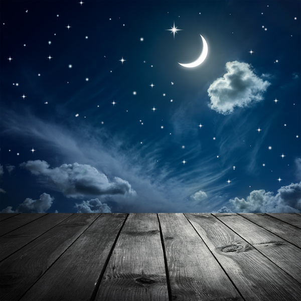 木板星空景色