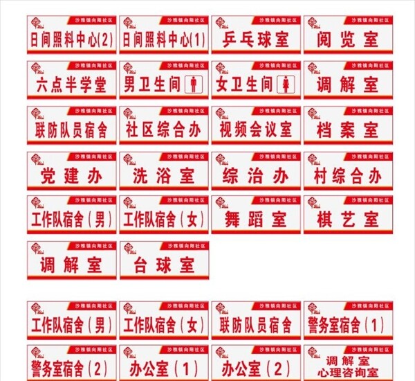 社區(qū)科室牌