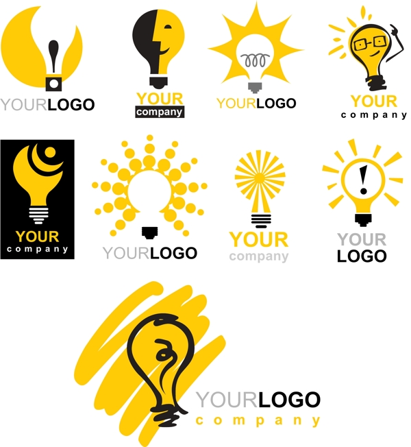 電燈泡logo矢量ai