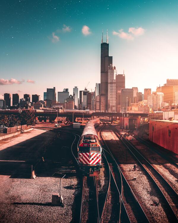 城市铁路交通图片